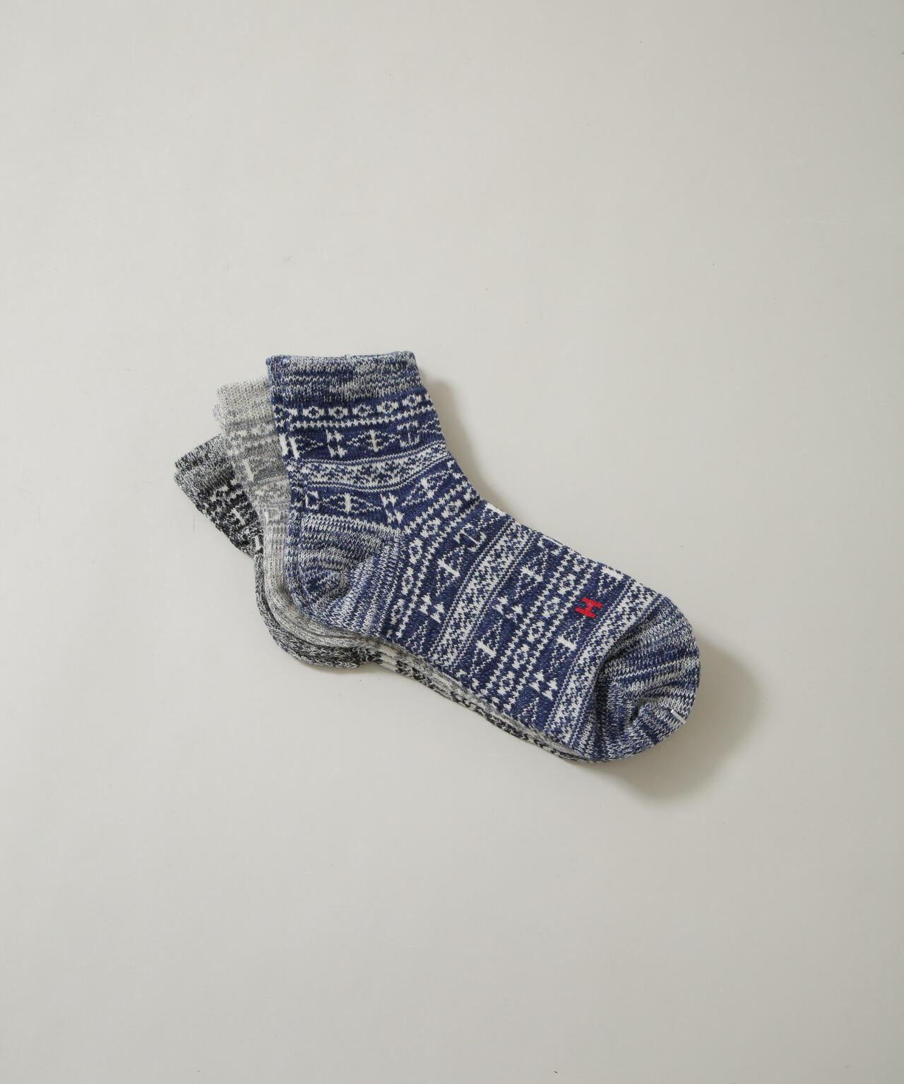 Healthknit/ジャガードソックス 3足セット 6726251003