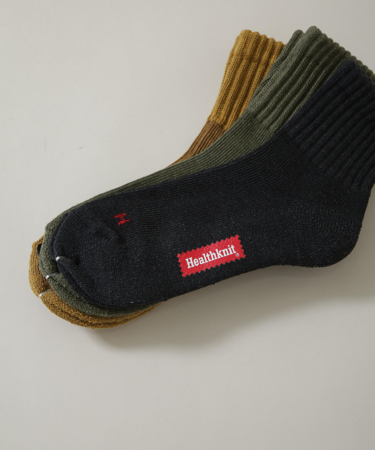 Healthknit/シンカーカラー無地ソックス 3足セット 6726251005