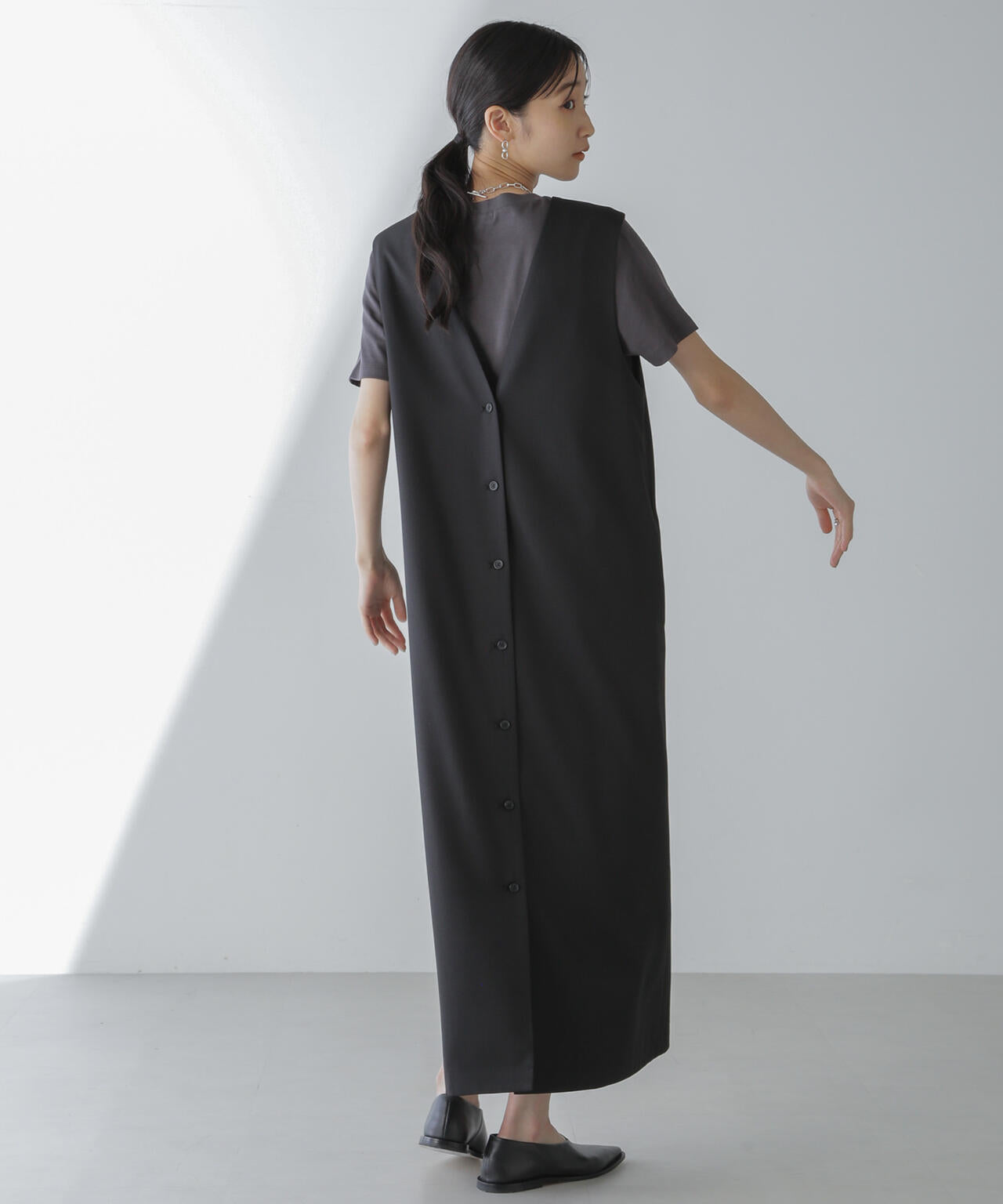前後2wayロングジレ＆ジャンスカワンピース(セットアップ可) 6734119330