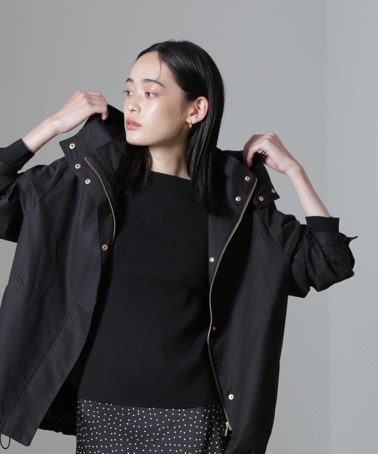 撥水加工フード取り外し2wayスタンドカラーブルゾン 6734212300