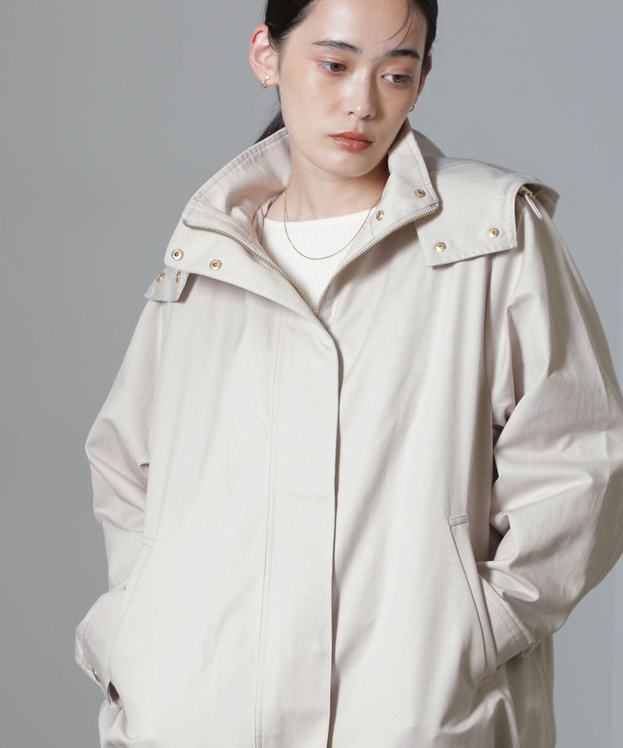 撥水加工フード取り外し2wayスタンドカラーブルゾン 6734212300