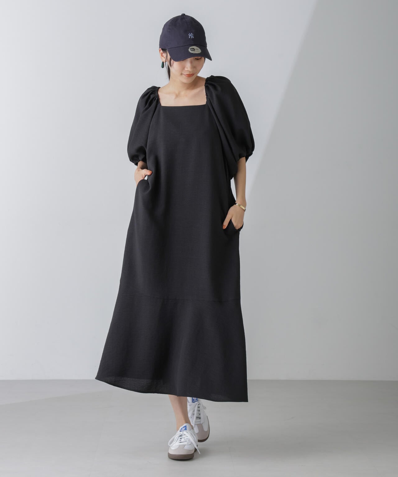 ボリュームスリーブフレアワンピース 6734219308