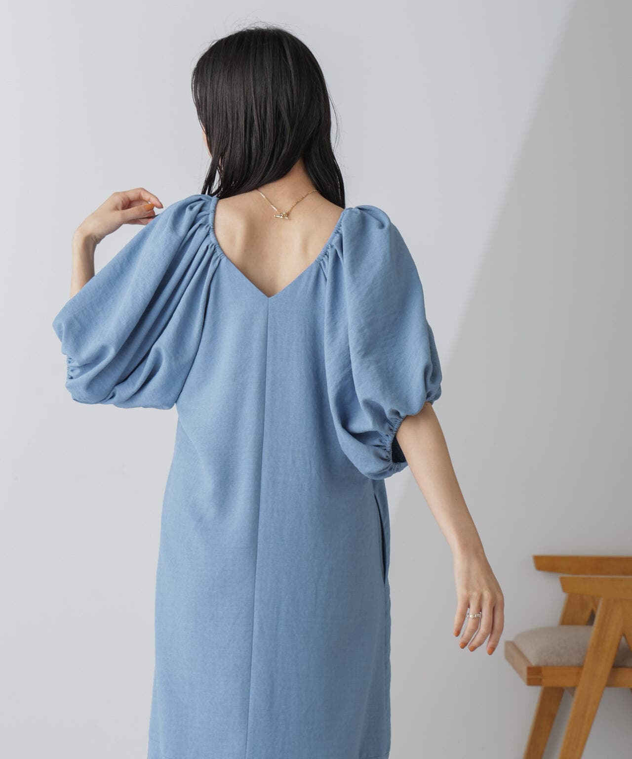 ボリュームスリーブフレアワンピース 6734219308