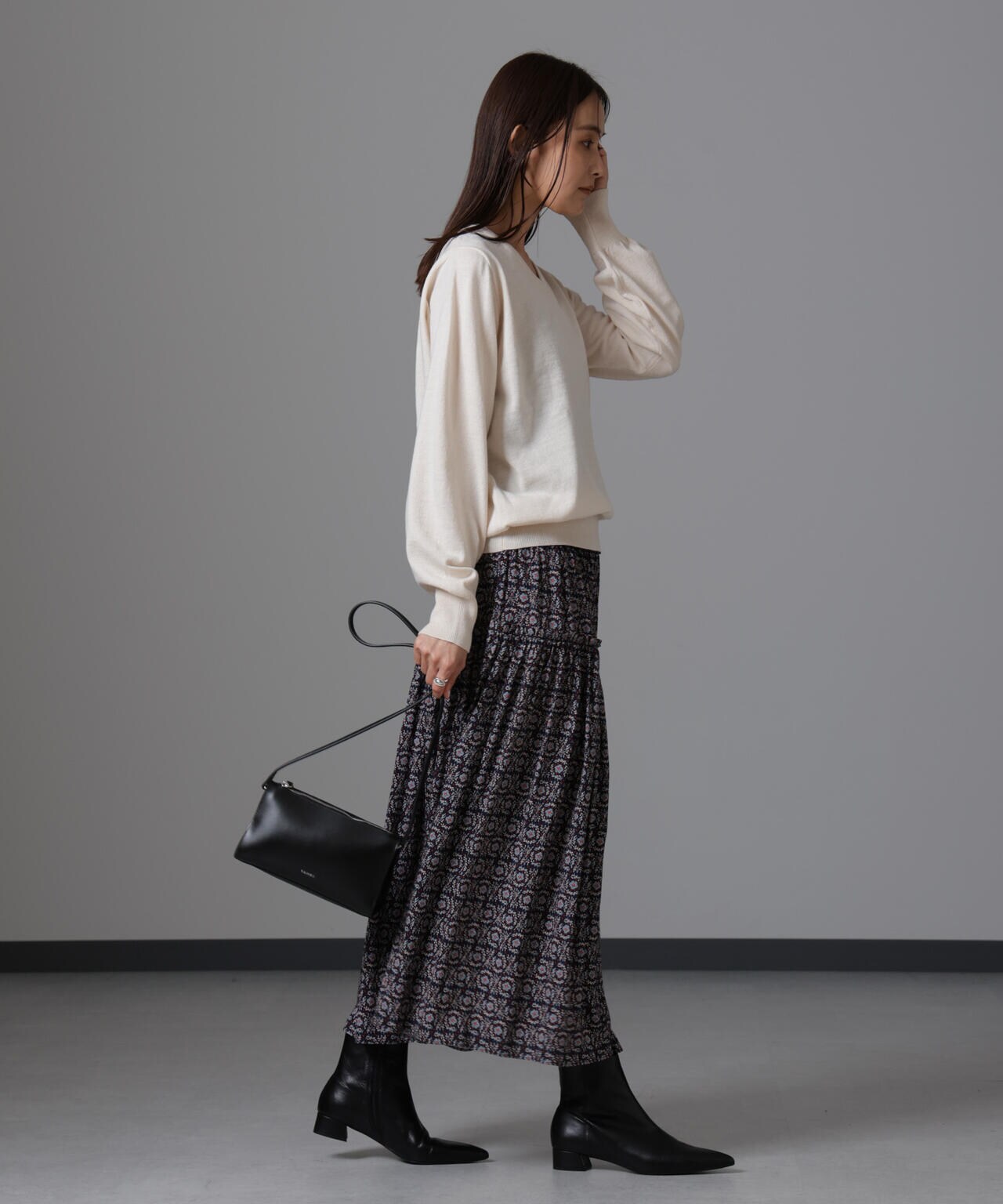 静電気防止 Vネックプルオーバーニット 6734222332