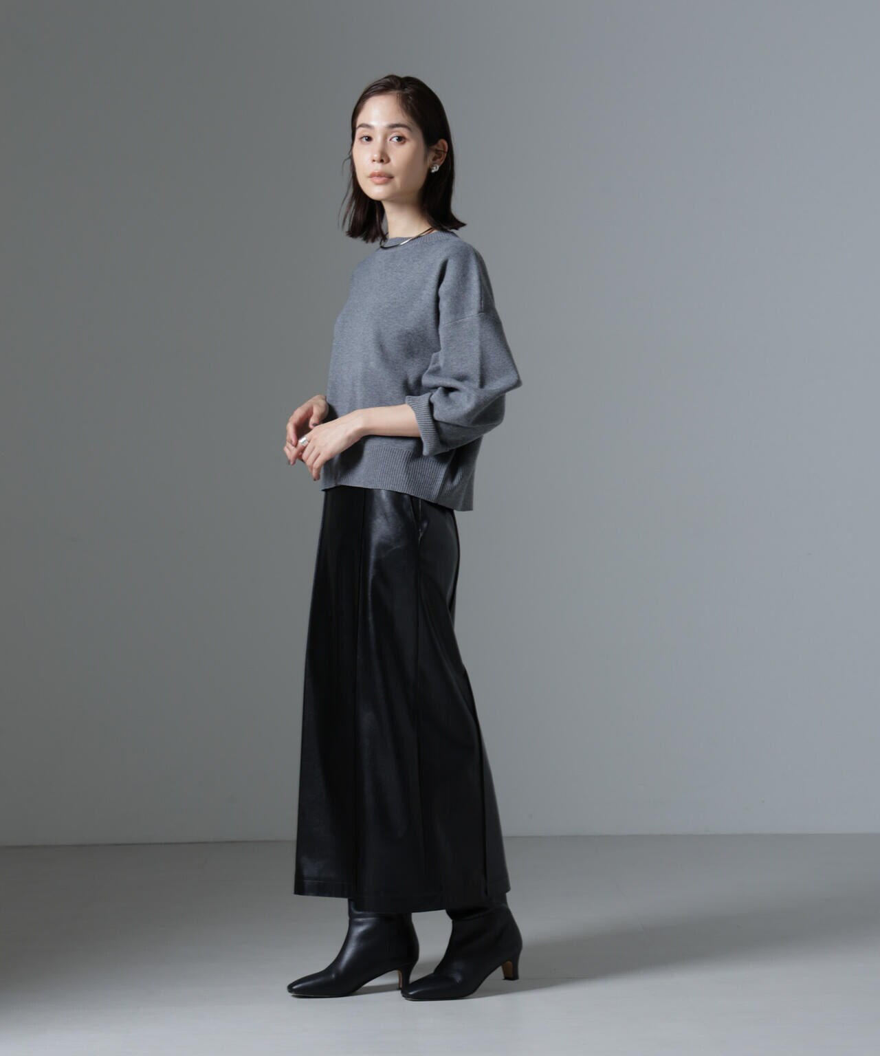 総針ワイドシルエットニットトップス(セットアップ可) 6734222348
