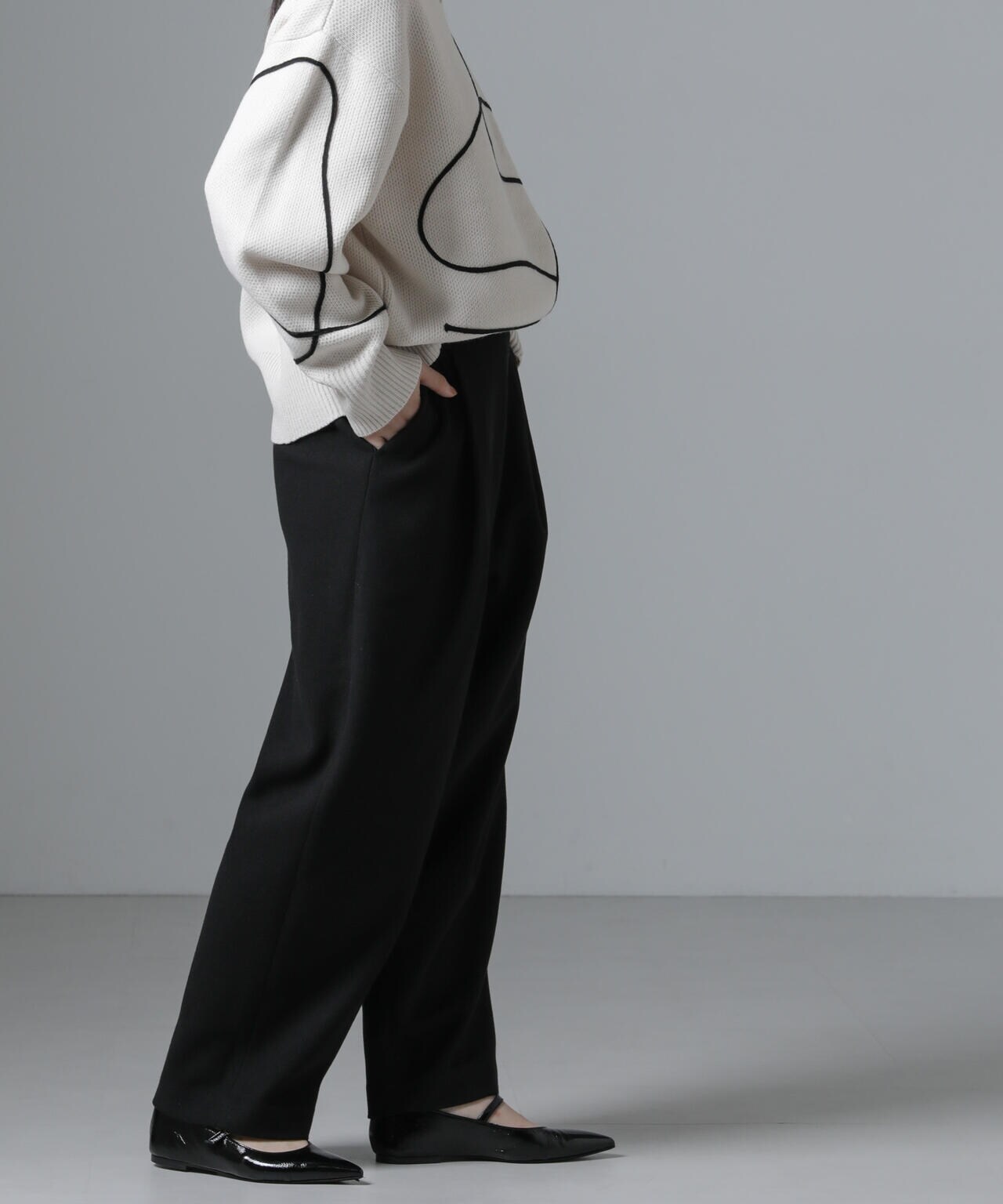 ジャージーメルトンタックワイドパンツ 6734227322