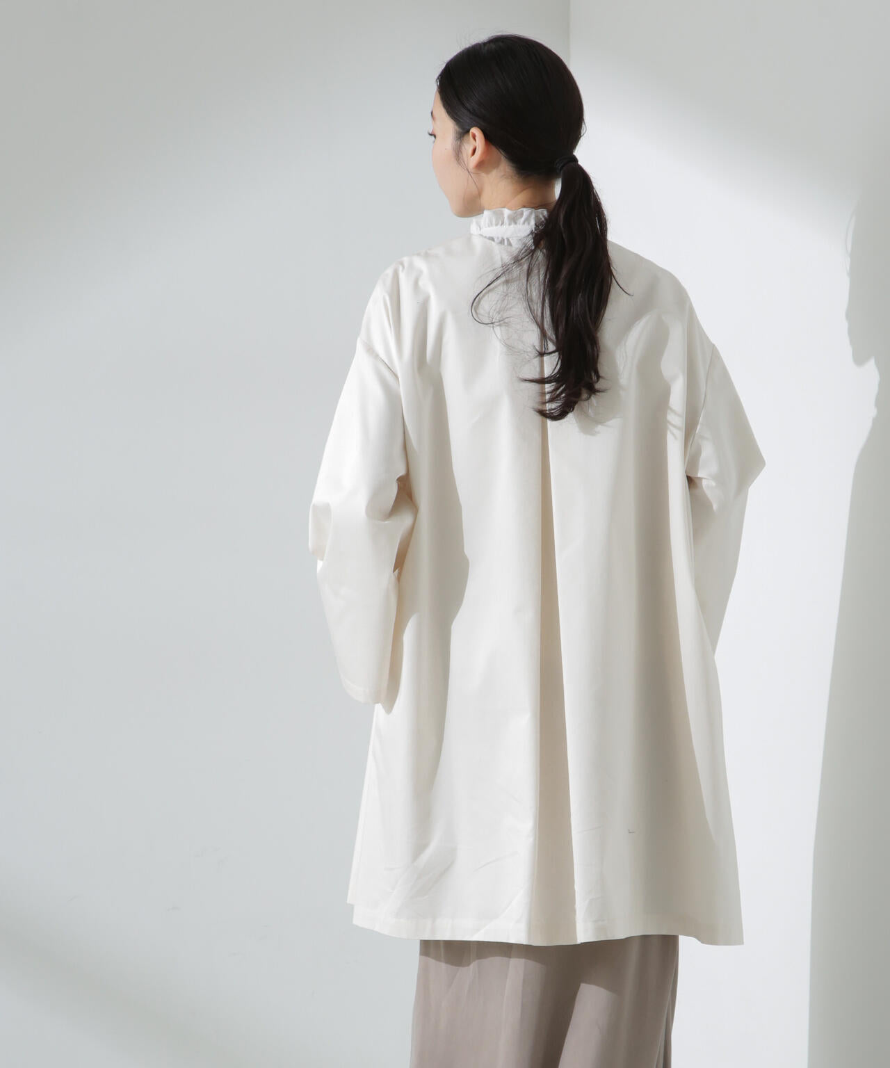 【人気シリーズ！春の機能性アウター】撥水&花粉ガードノーカラーコート 6735111304