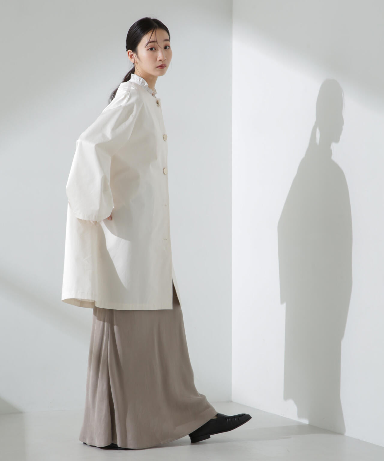 【人気シリーズ！春の機能性アウター】撥水&花粉ガードノーカラーコート 6735111304