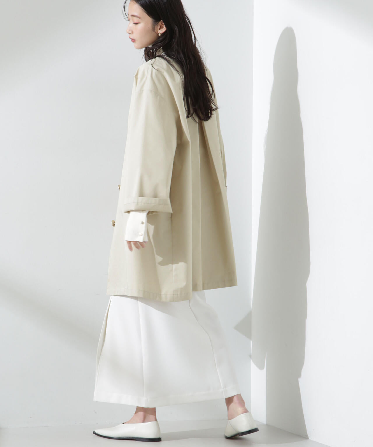 【人気シリーズ！春の機能性アウター】撥水&花粉ガードノーカラーコート 6735111304