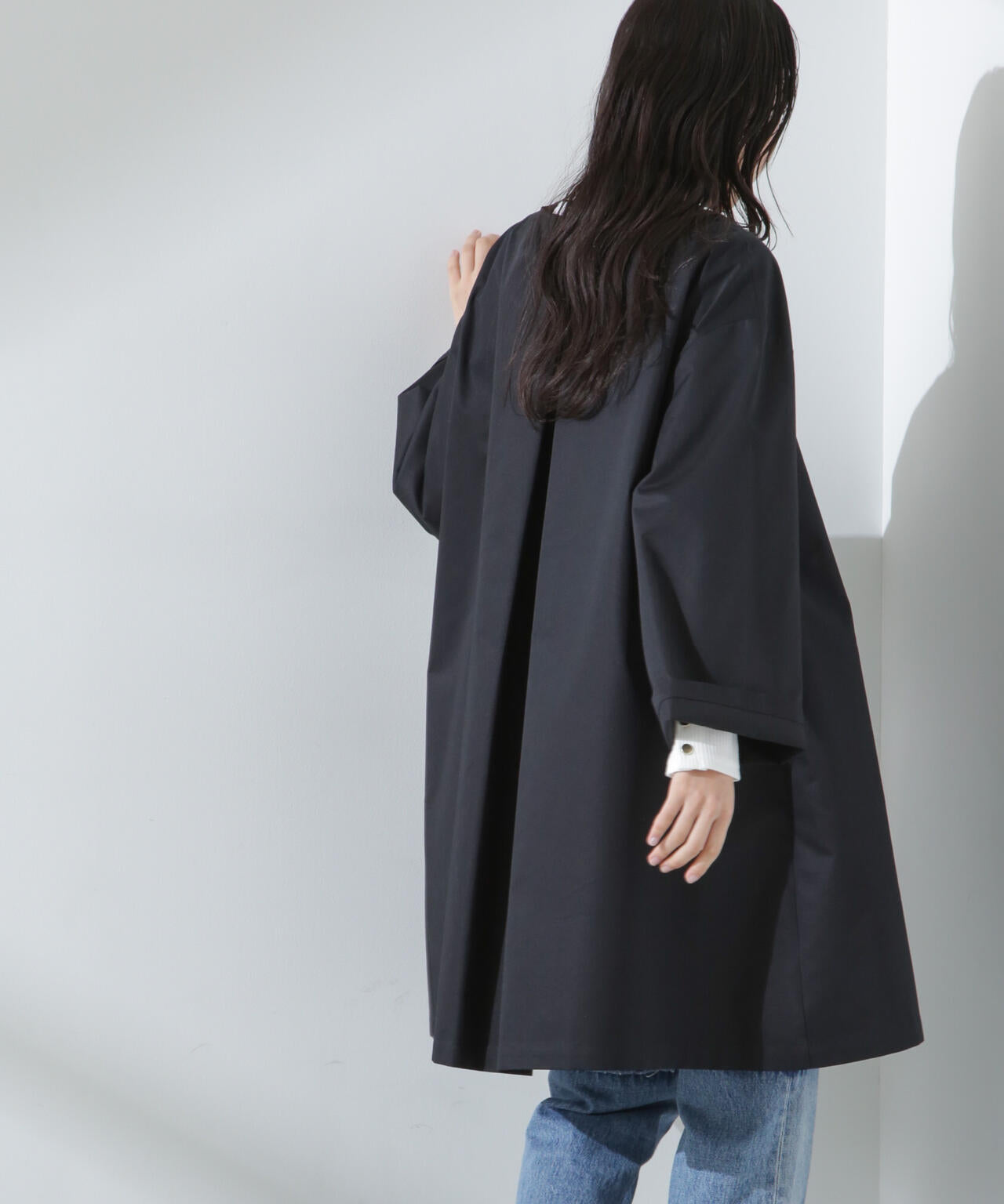 【人気シリーズ！春の機能性アウター】撥水&花粉ガードノーカラーコート 6735111304