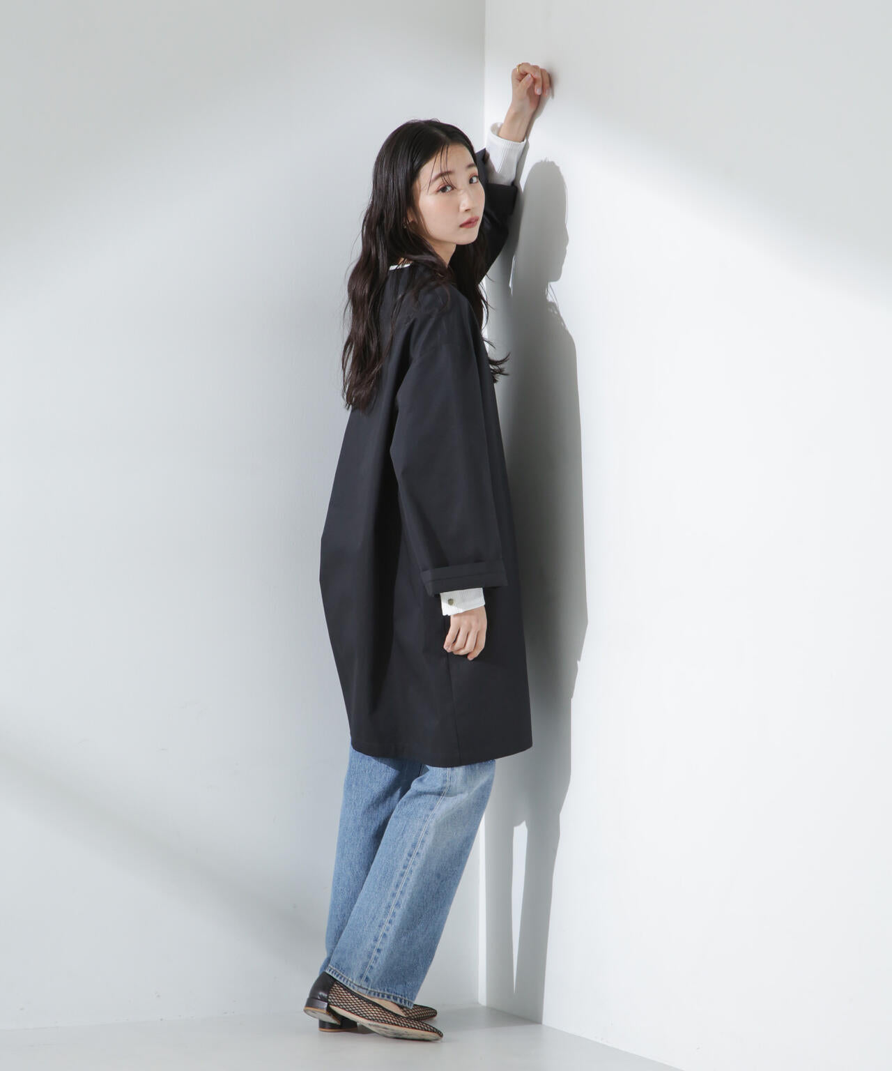 【人気シリーズ！春の機能性アウター】撥水&花粉ガードノーカラーコート 6735111304