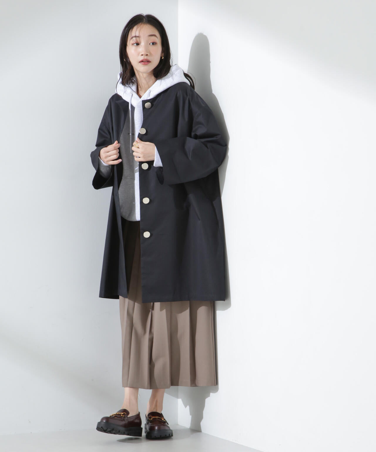 【人気シリーズ！春の機能性アウター】撥水&花粉ガードノーカラーコート 6735111304