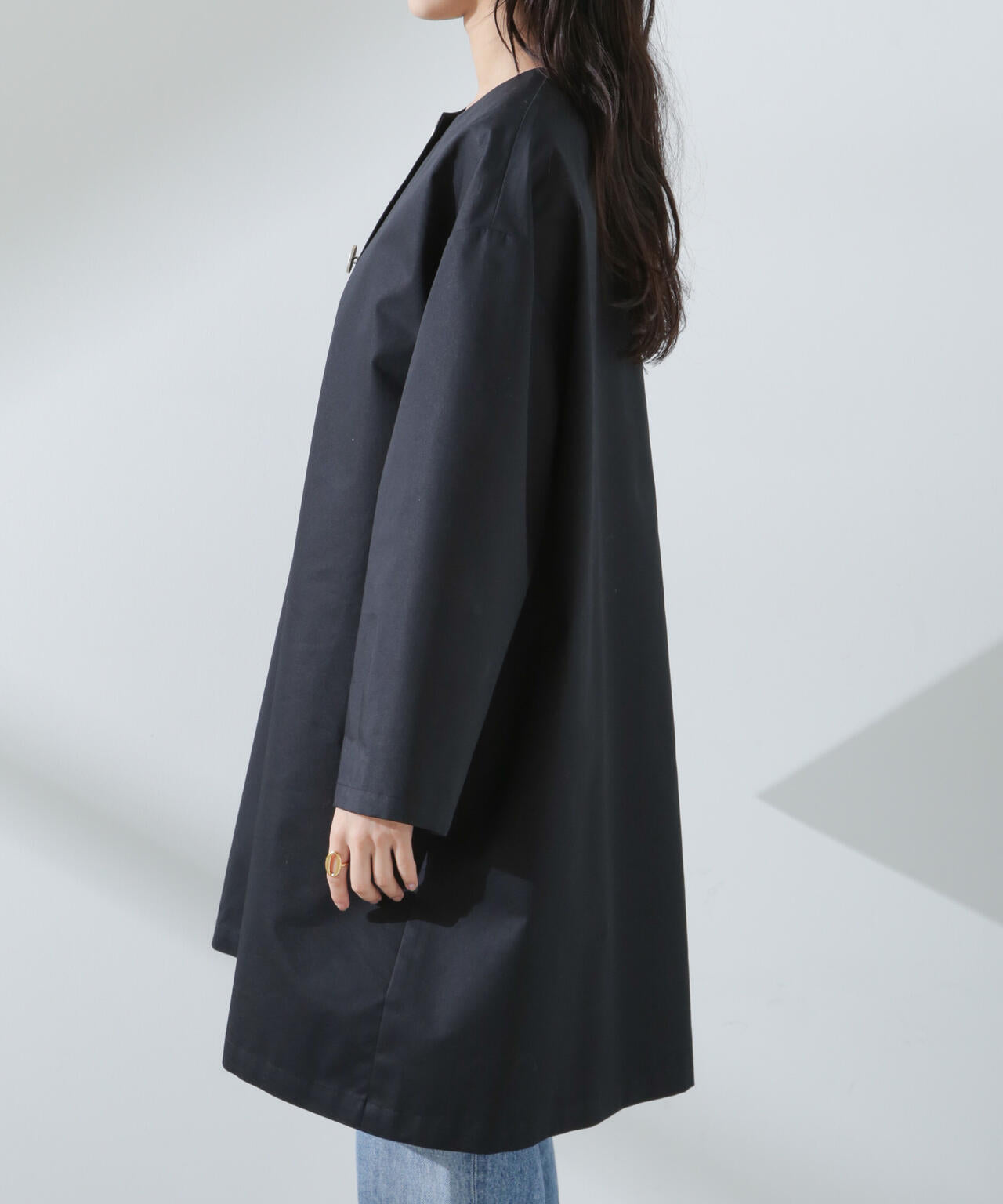 【人気シリーズ！春の機能性アウター】撥水&花粉ガードノーカラーコート 6735111304