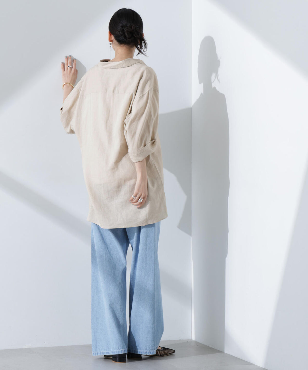Anti Smell Linen プルオーバーVネックシャツ 6735121301