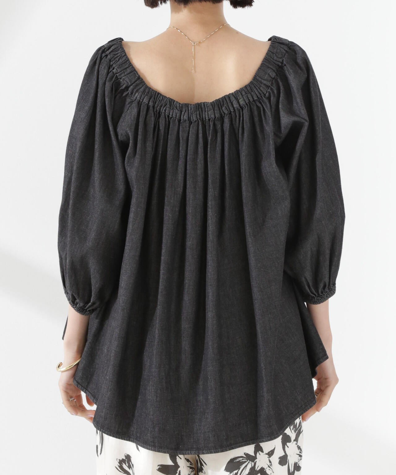 ライトデニムギャザーブラウス(セットアップ可) 6735121310