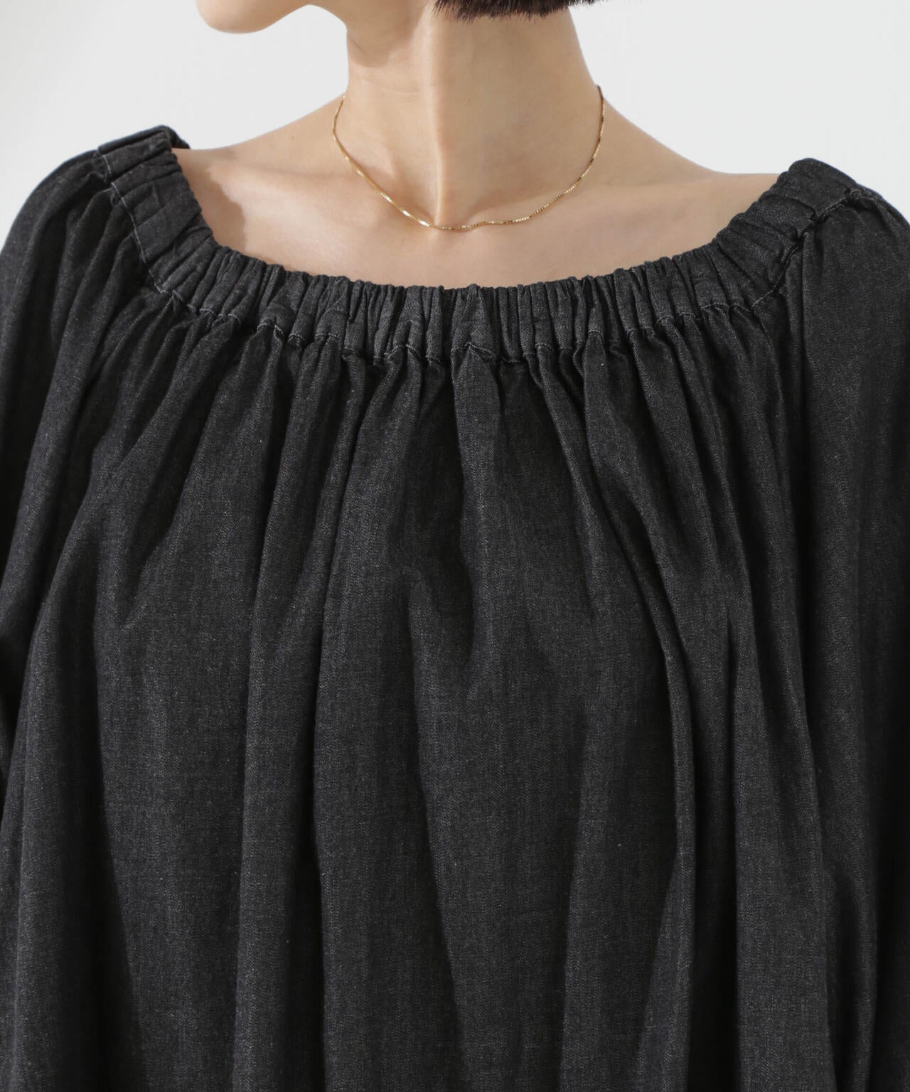 ライトデニムギャザーブラウス(セットアップ可) 6735121310