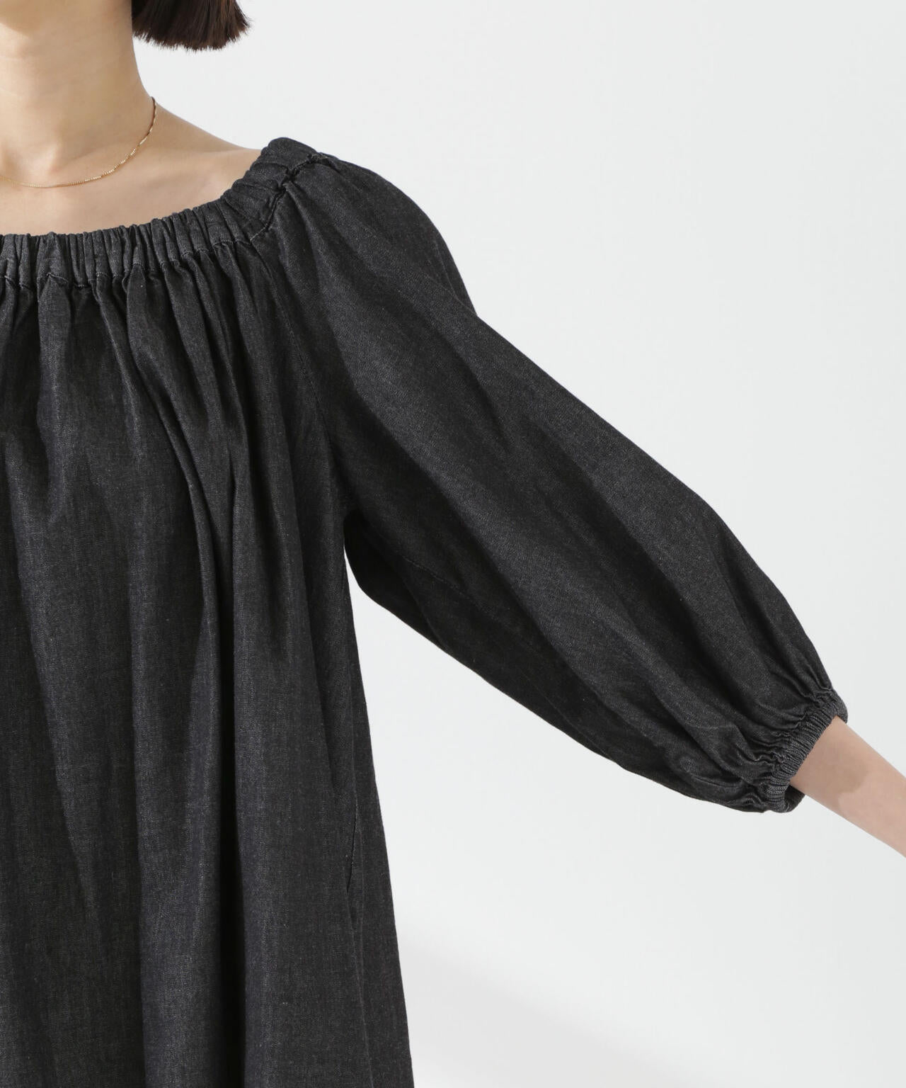 ライトデニムギャザーブラウス(セットアップ可) 6735121310