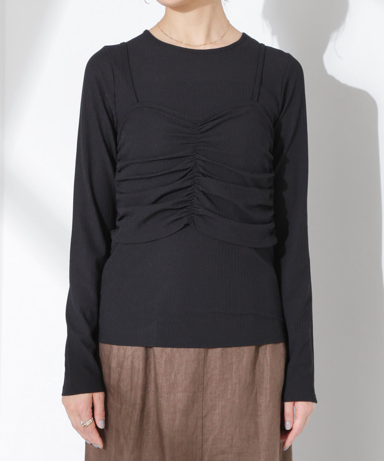 シャーリングビスチェセットカットトップス 6735123312