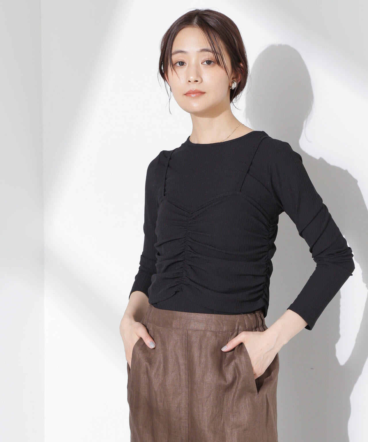 シャーリングビスチェセットカットトップス 6735123312