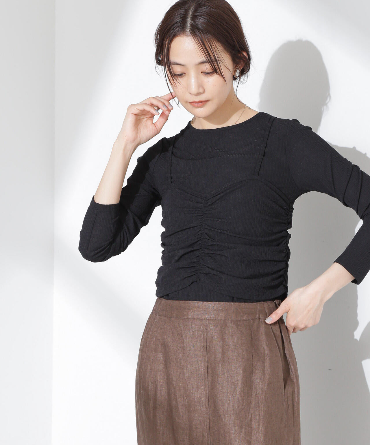 シャーリングビスチェセットカットトップス 6735123312