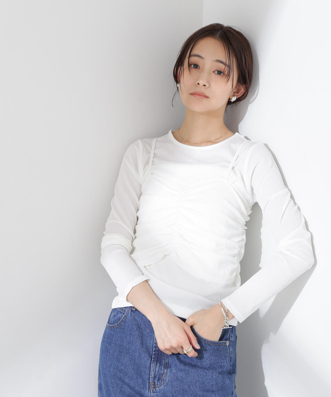 シャーリングビスチェセットカットトップス 6735123312