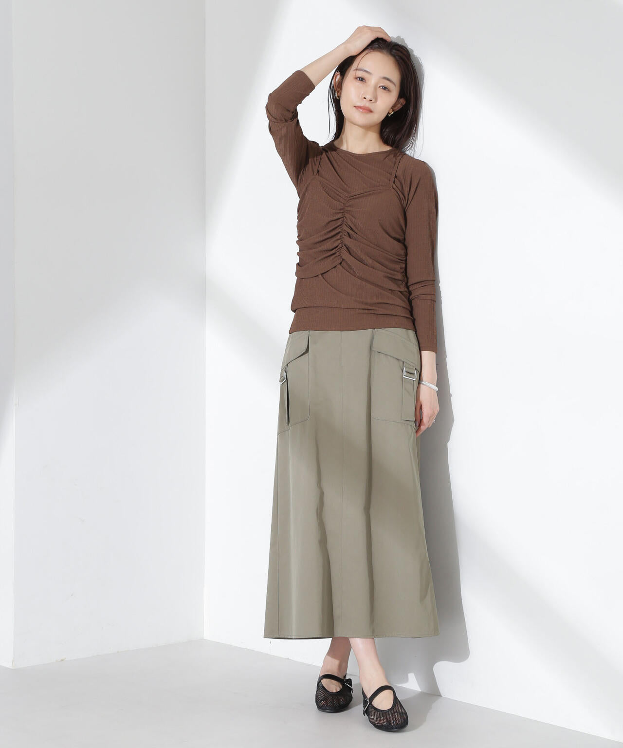 シャーリングビスチェセットカットトップス 6735123312