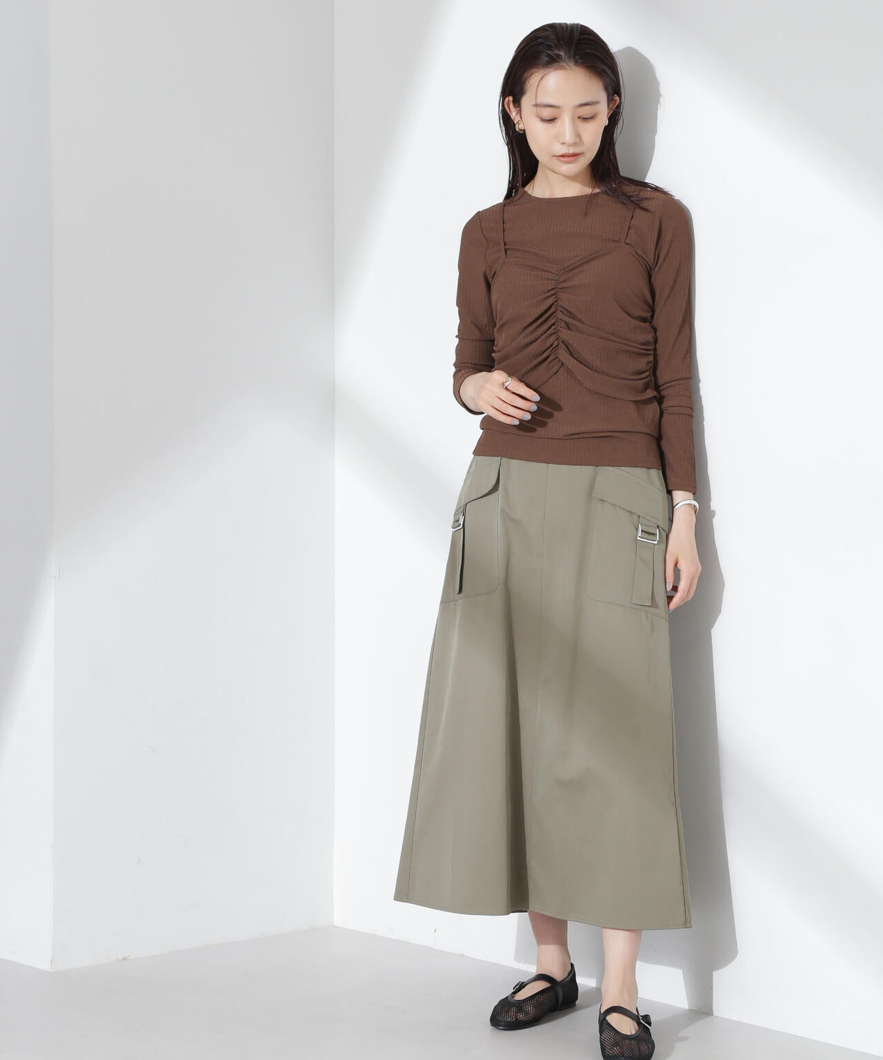 シャーリングビスチェセットカットトップス 6735123312