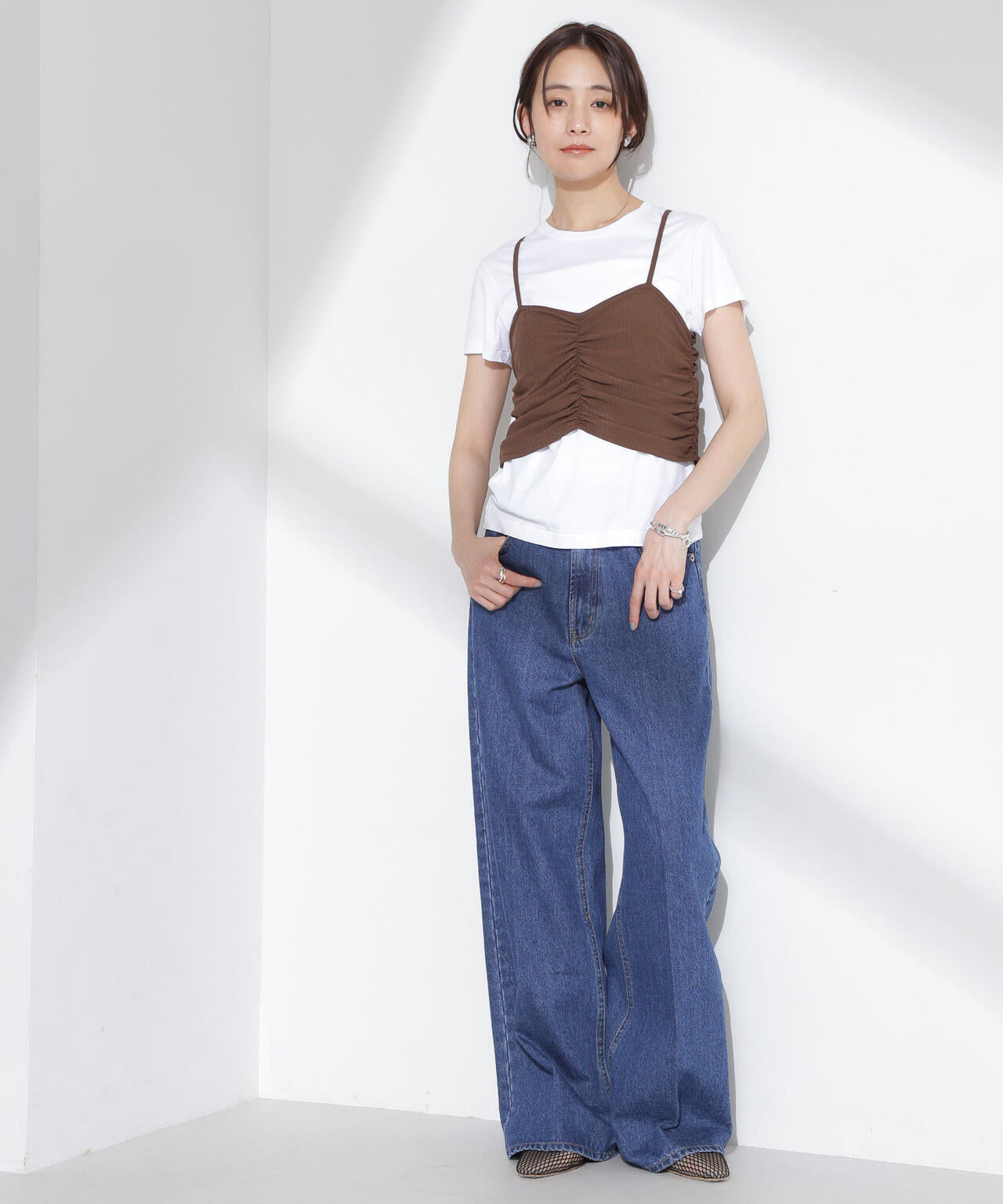 シャーリングビスチェセットカットトップス 6735123312