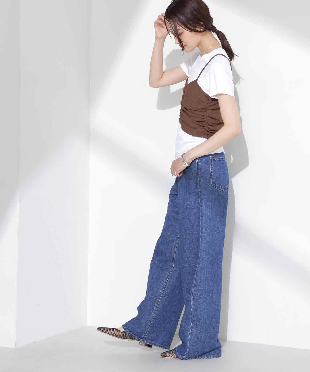 シャーリングビスチェセットカットトップス 6735123312