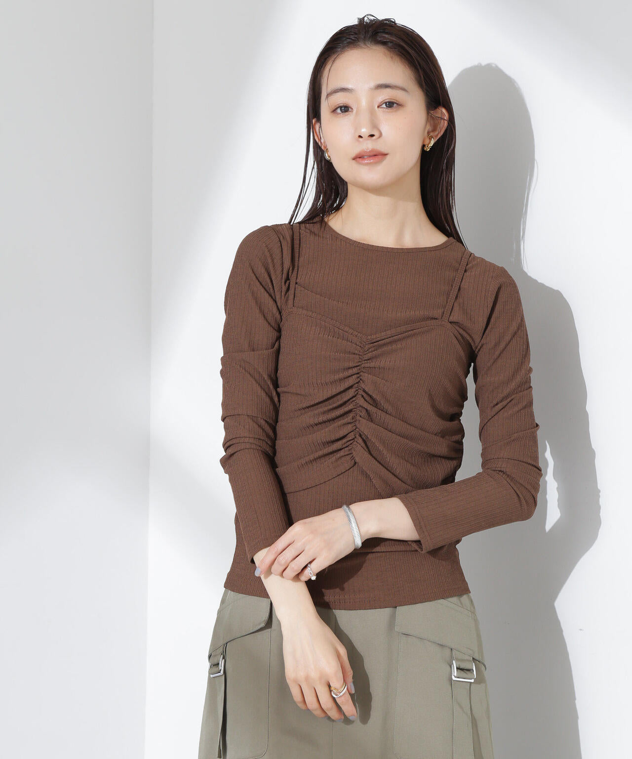 シャーリングビスチェセットカットトップス 6735123312