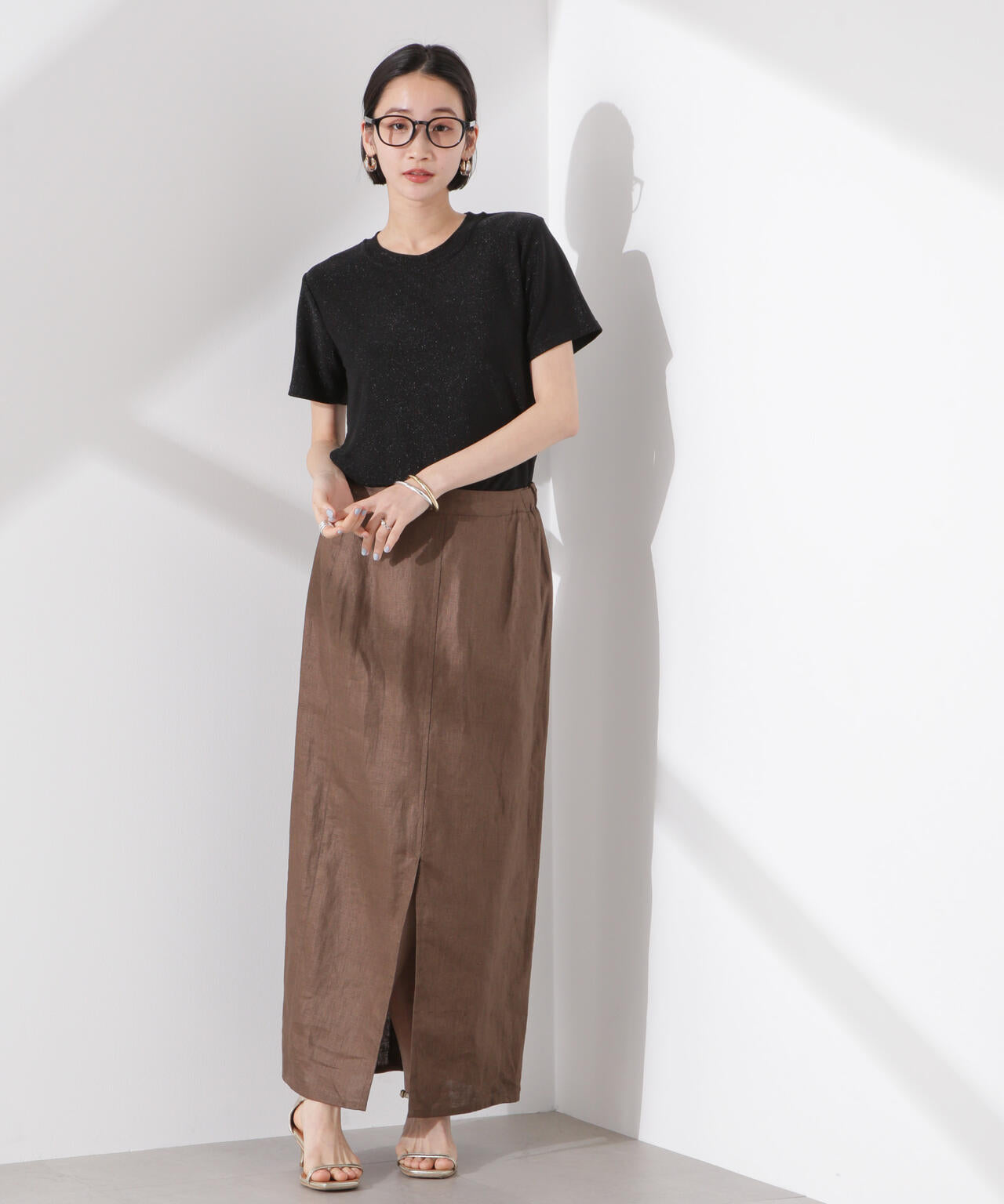 ラメカットクルーネックＴシャツ 6735124320