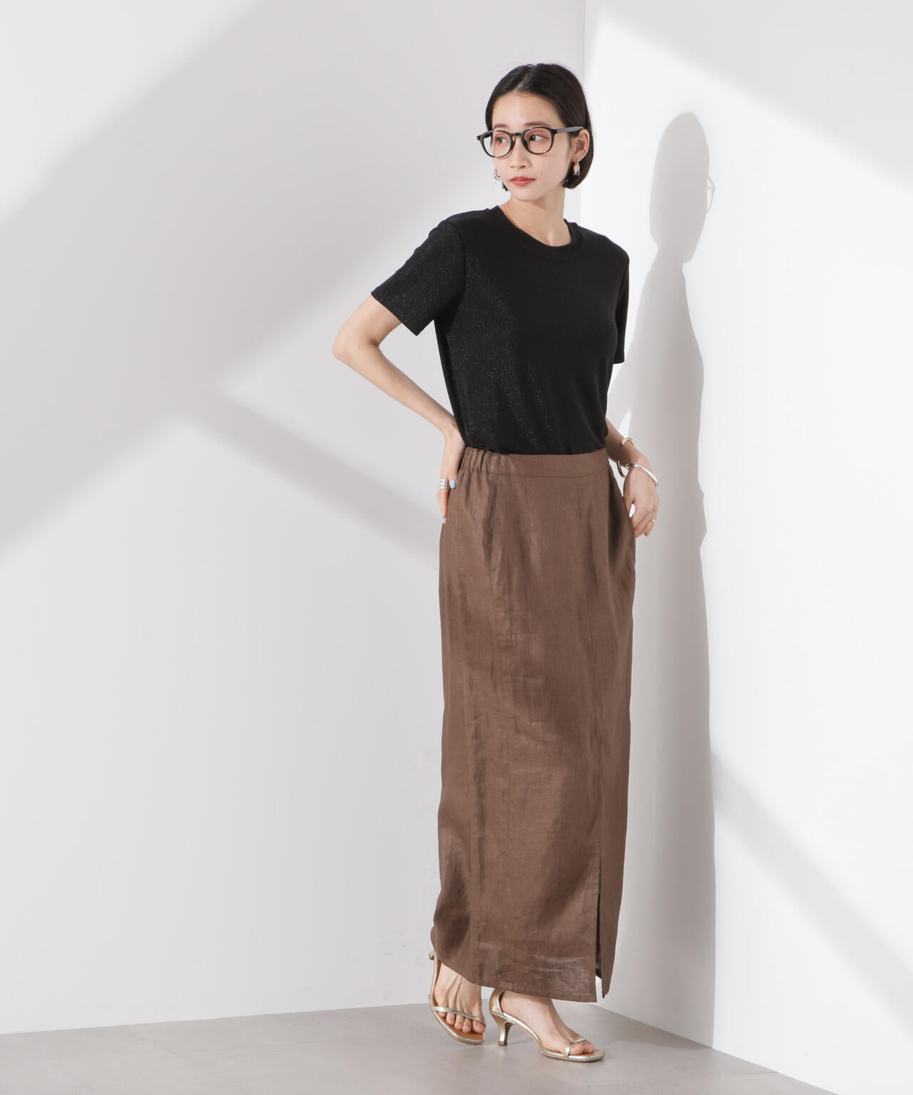 ラメカットクルーネックＴシャツ 6735124320