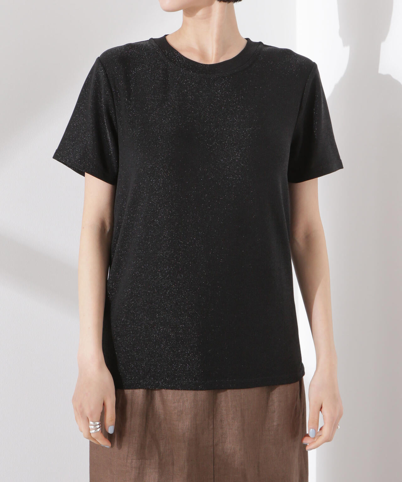 ラメカットクルーネックＴシャツ 6735124320