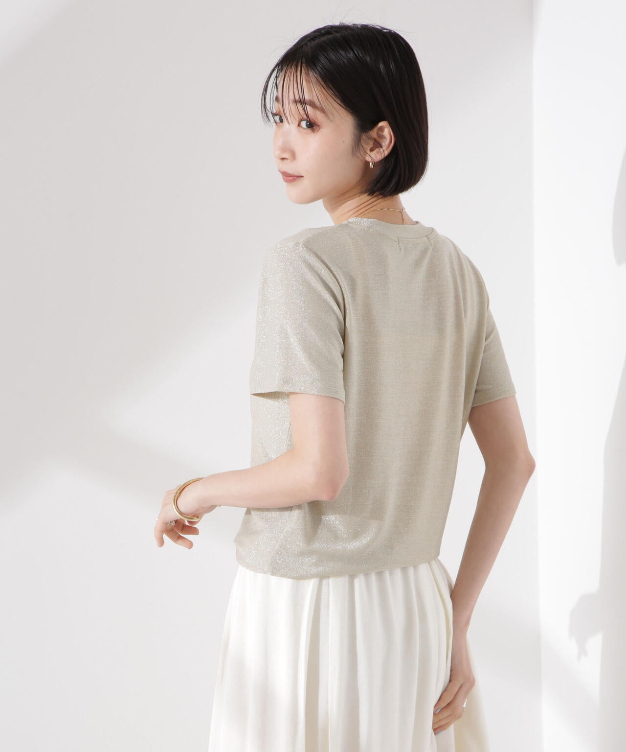 ラメカットクルーネックＴシャツ 6735124320