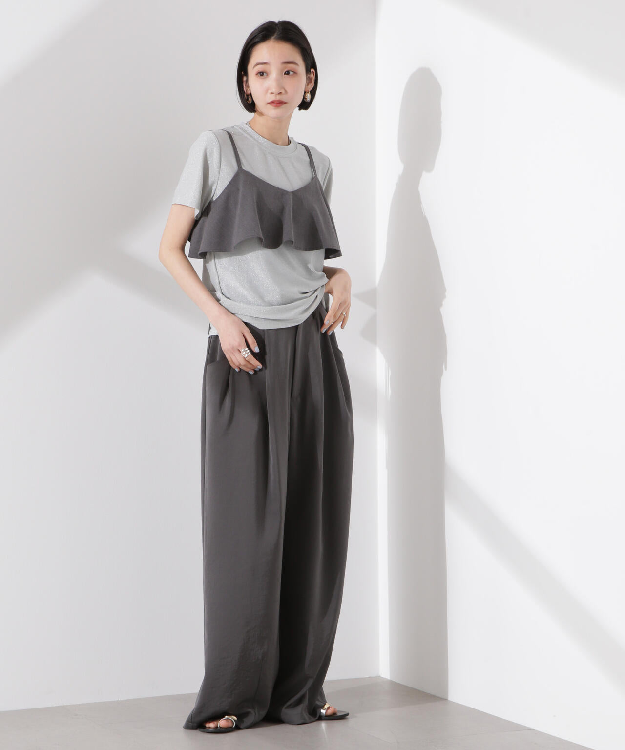ラメカットクルーネックＴシャツ 6735124320