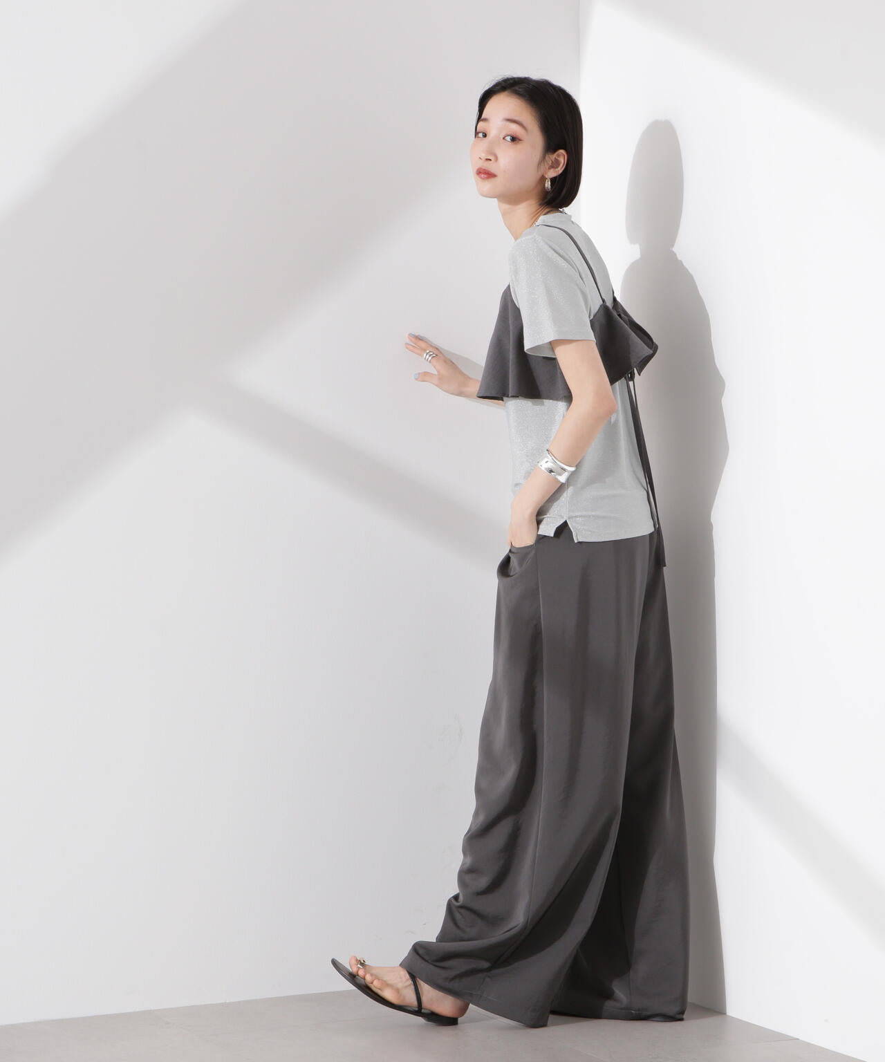 ラメカットクルーネックＴシャツ 6735124320