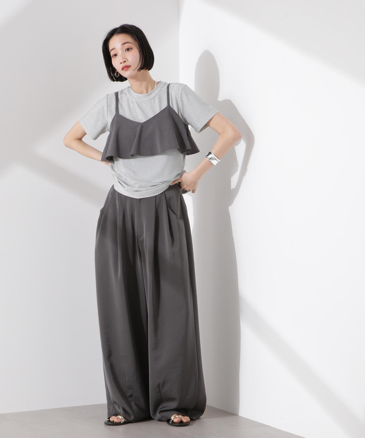ラメカットクルーネックＴシャツ 6735124320