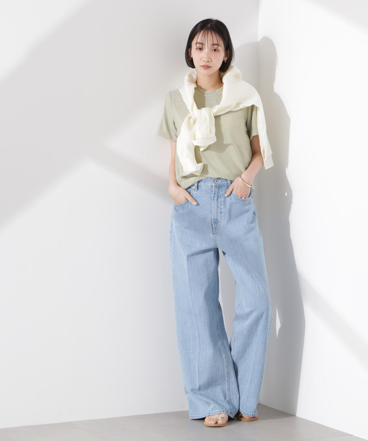 ラメカットクルーネックＴシャツ 6735124320
