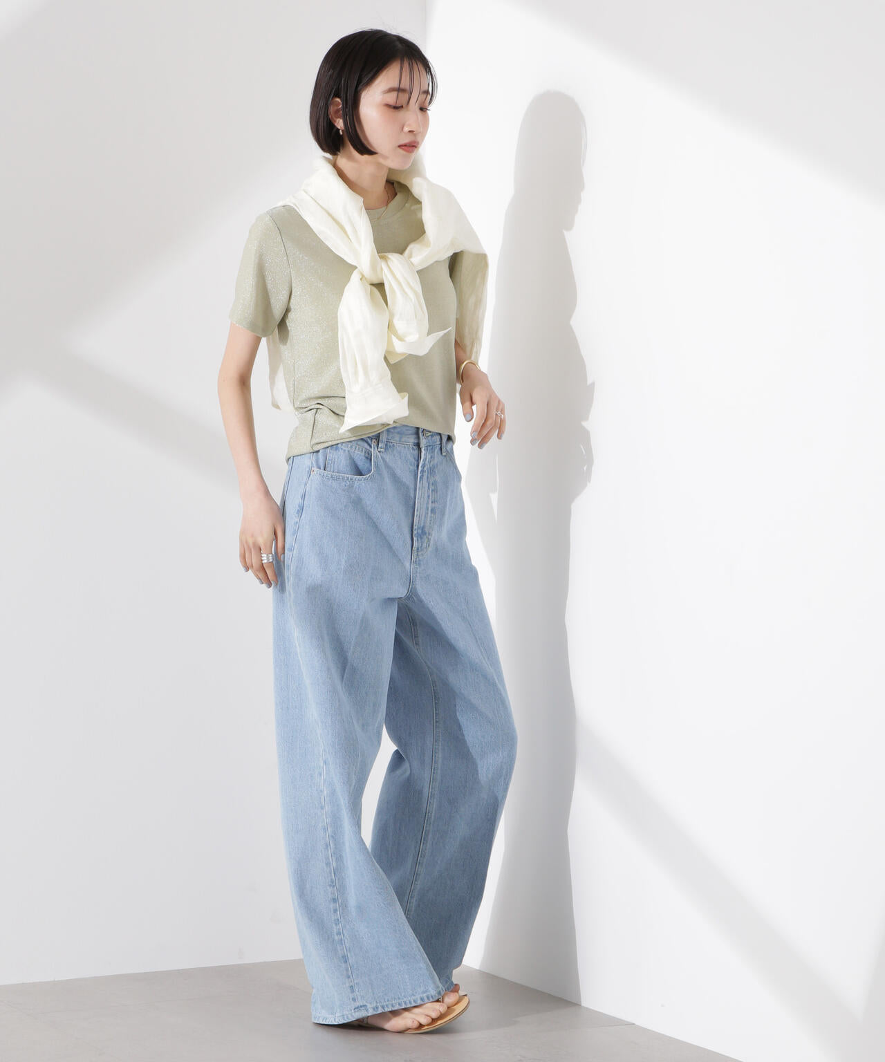 ラメカットクルーネックＴシャツ 6735124320