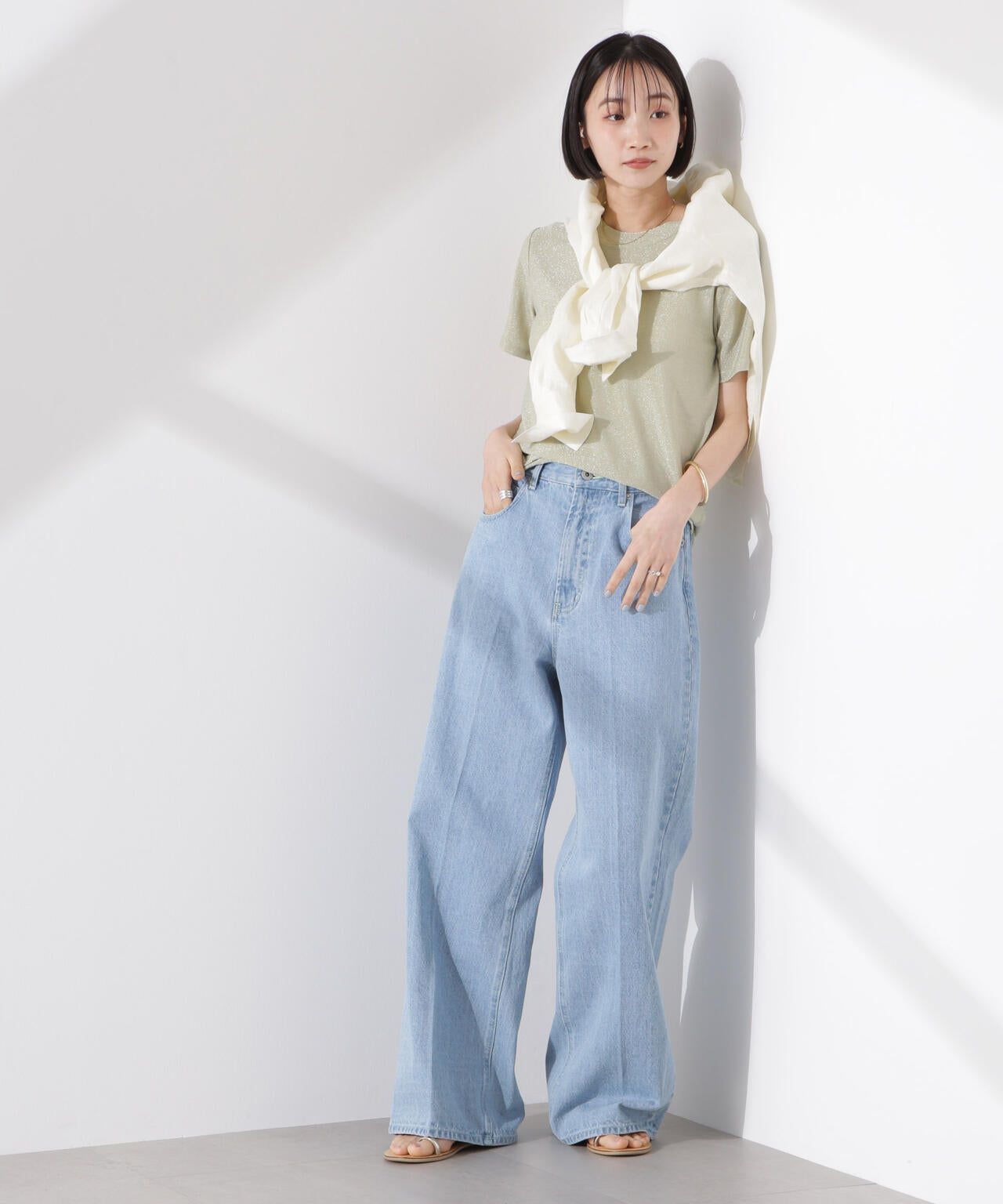 ラメカットクルーネックＴシャツ 6735124320