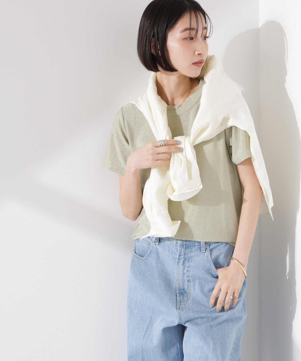 ラメカットクルーネックＴシャツ 6735124320