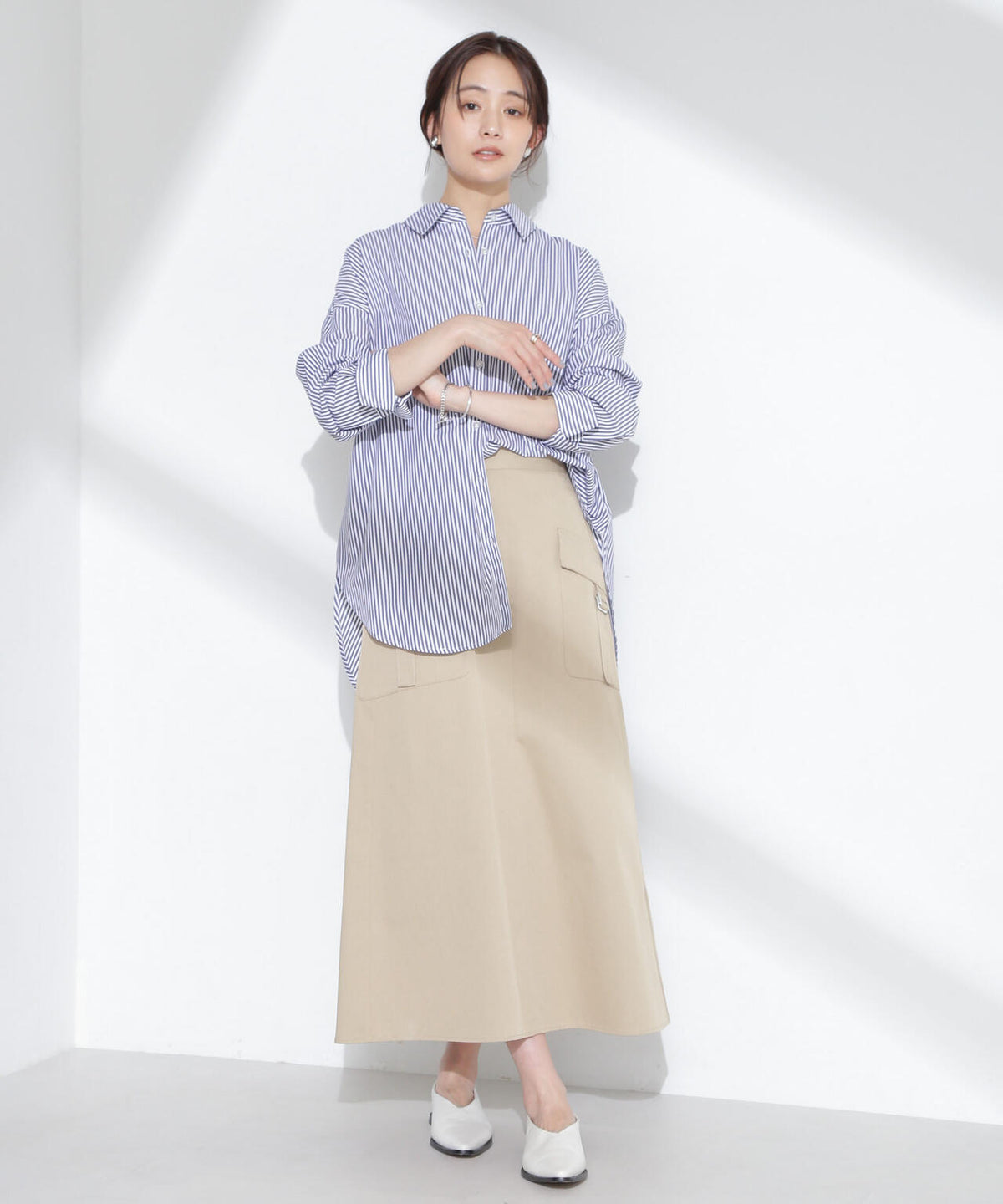 フラップポケットフレアスカート 6735130310