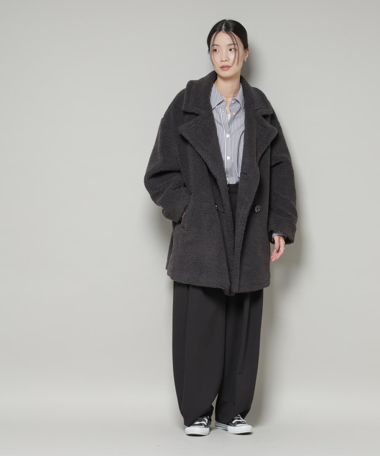 ボアワイドダブルボタンコート 6735211307