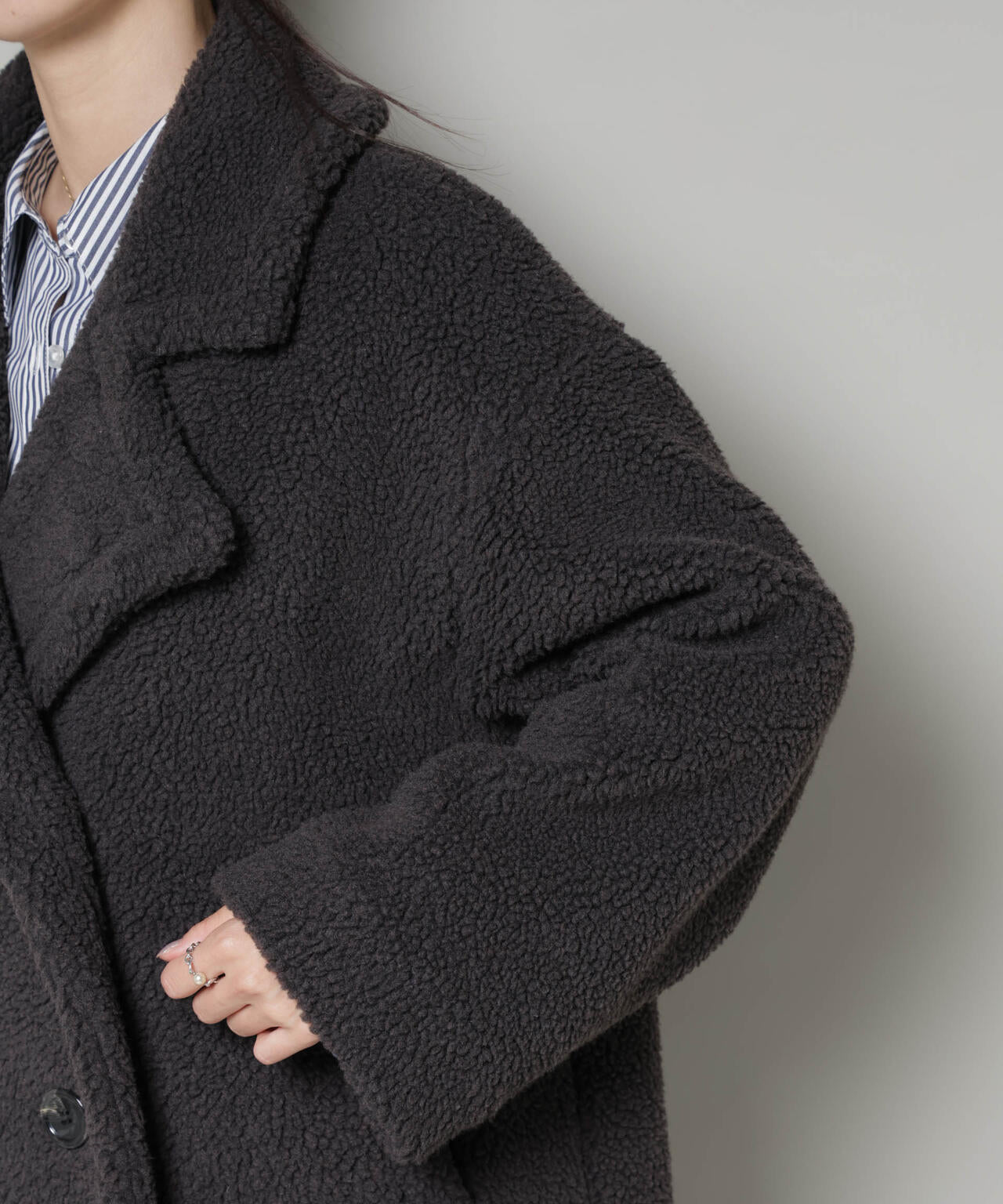 ボアワイドダブルボタンコート 6735211307