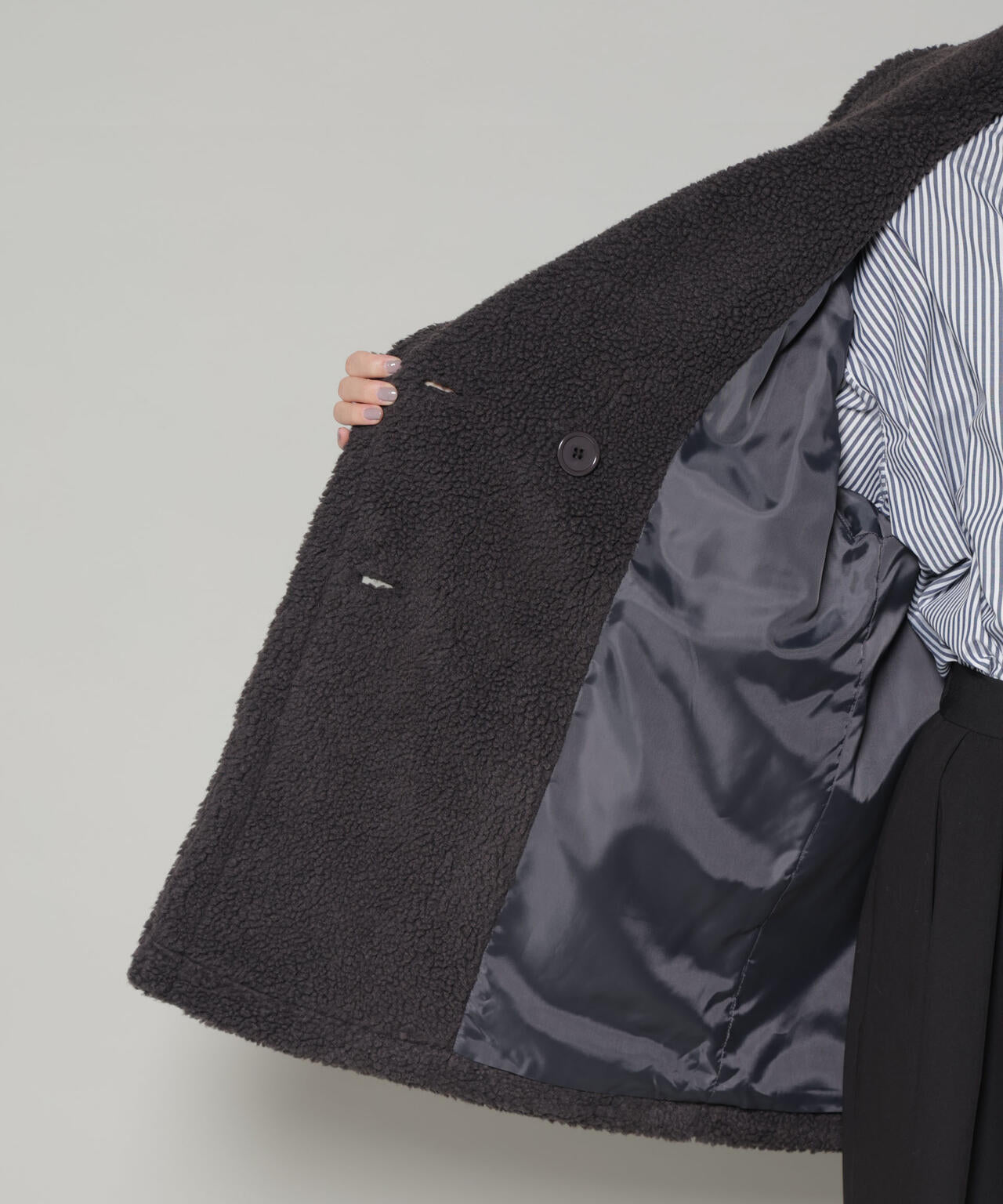 ボアワイドダブルボタンコート 6735211307