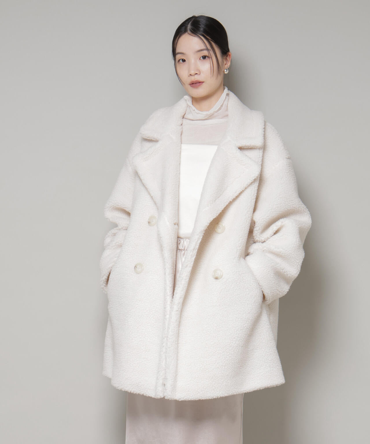 ボアワイドダブルボタンコート 6735211307