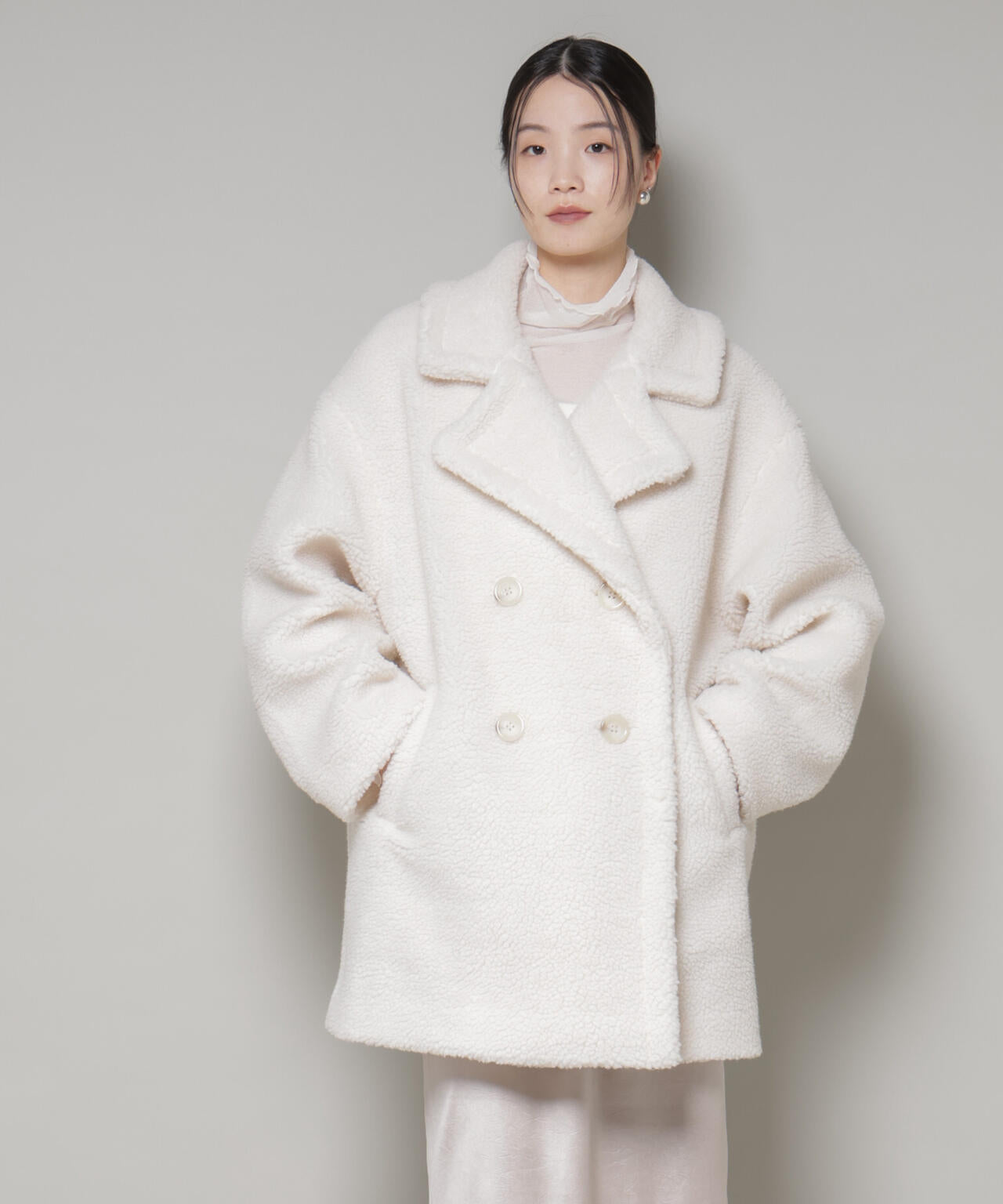 ボアワイドダブルボタンコート 6735211307