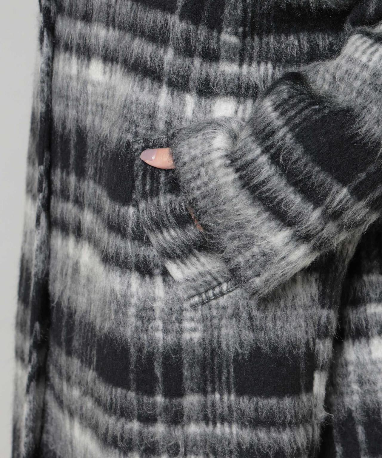 シャギーチェックコート 6735211308