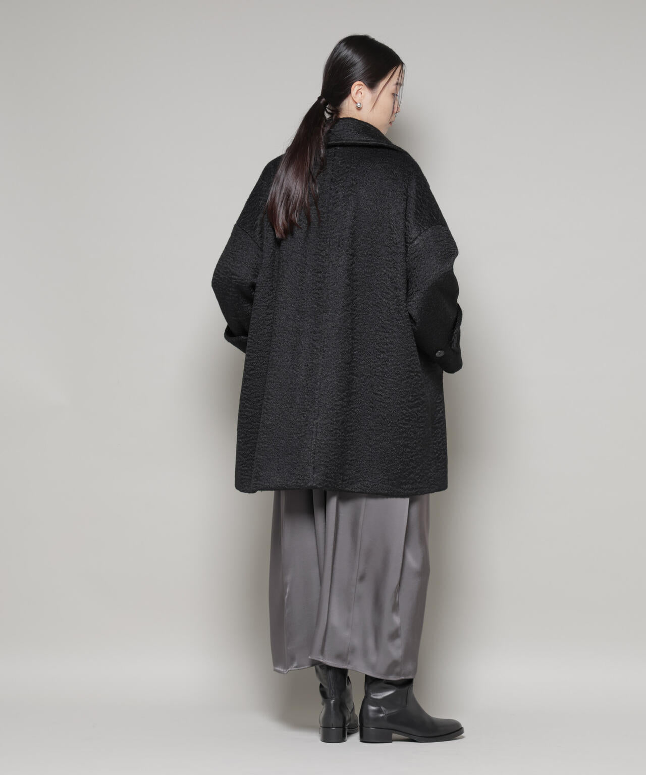 ブークレスタンドカラーミドルコート 6735211309