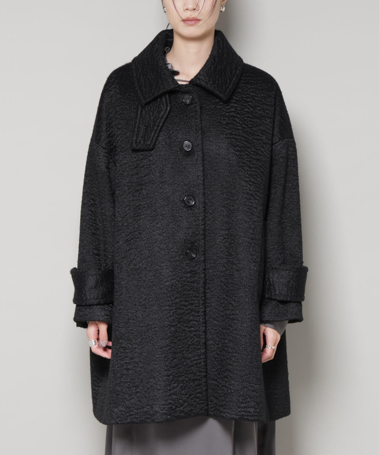 ブークレスタンドカラーミドルコート 6735211309